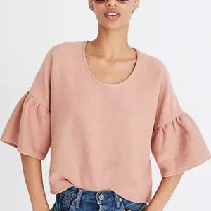 Madewell Texture and Thread Gathered Sleeve Top XS